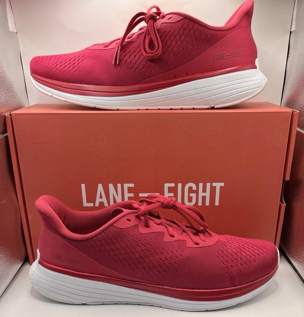 NIB Lane Eight Vegan Sustainable Sneakers Men's 9.5 Hibiscus